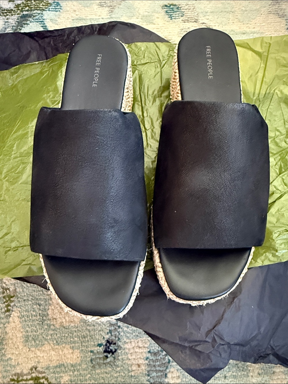 FP Collection Harbor Raffia Flatform Sandals